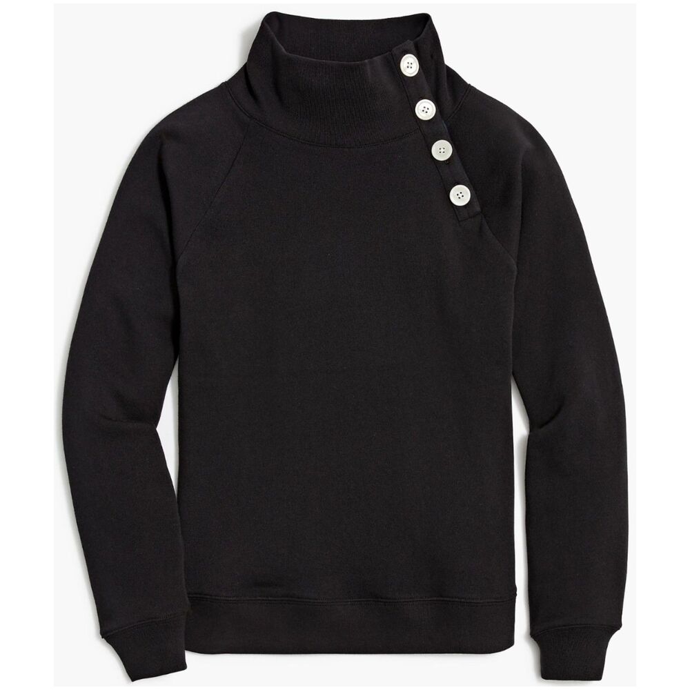 J.CREW Tartan Wide Button-Neck Pullover Sweatshirt